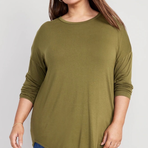 NWT OLD NAVY Luxe Long-Sleeve Tunic T-Shirt Color: Pasture Present - Picture 7 of 9